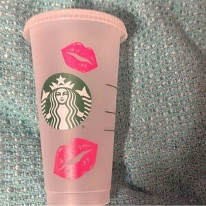 Starbucks Reusable Cup with Pink Lips